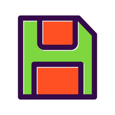 Disket Doldurulmuş Vektör Simgesi Tasarımı