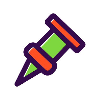 Pin Doldurulmuş Vektör Simgesi Tasarımı