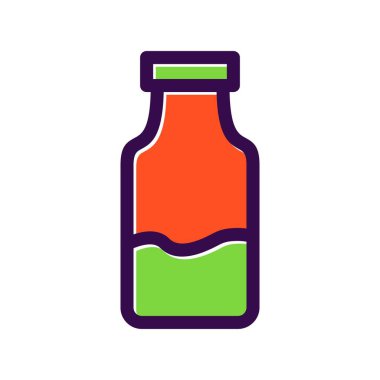 Süt Şişesi Doldurulmuş Vektör Simgesi Tasarımı