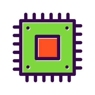Çip Doldurulmuş Vektör Simgesi Tasarımı