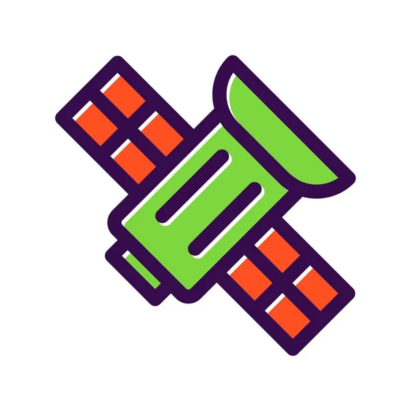 Satellitengefülltes Vektor Icon Design — Stockvektor