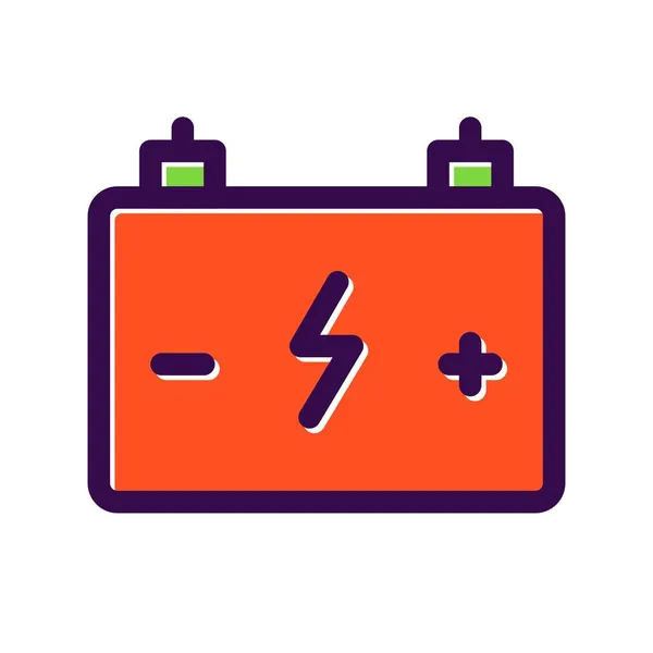 Batterifylld Vektor Ikondesign — Stock vektor