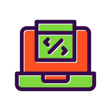 Kodlama Doldurulmuş Vektör Simgesi Tasarımı