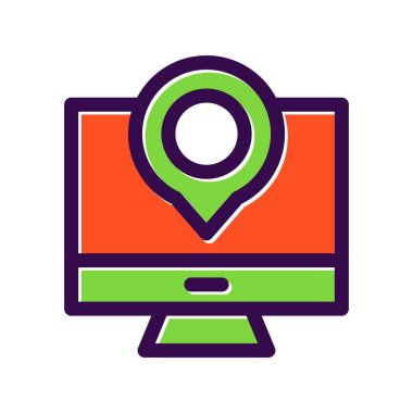 Konum Doldurulmuş Vektör Simgesi Tasarımı