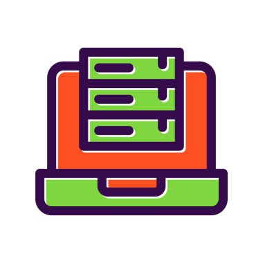 Veritabanı Dolu Vektör Simgesi Tasarımı