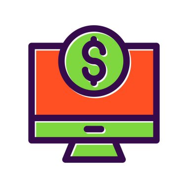 Bankacılık Dolu Vektör Simgesi Tasarımı