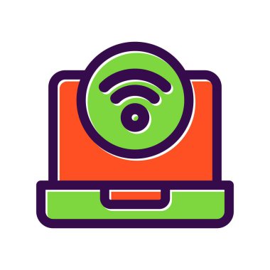 Wifi Doldurulmuş Vektör Simgesi Tasarımı