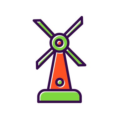 Türbin Dolu Vektör Simgesi Tasarımı