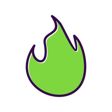 Ateş Doldurulmuş Vektör Simgesi Tasarımı