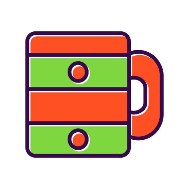 Çay Fincanı Dolu Vektör Simgesi Tasarımı