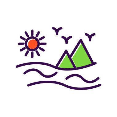 Çöl Dolu Vektör Simgesi Tasarımı