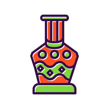 Vazo Doldurulmuş Vektör Simgesi Tasarımı