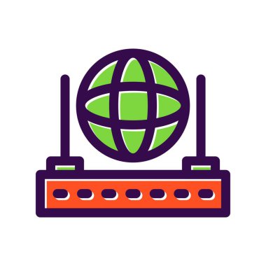 İnternet Dolu Vektör Simgesi Tasarımı