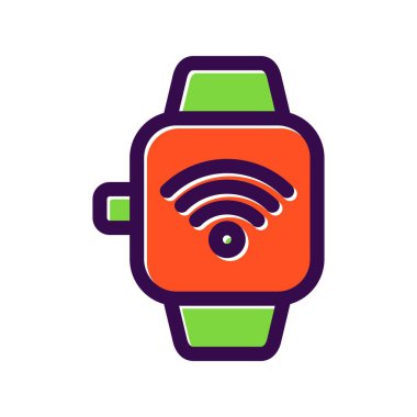 Smartwatch Dolu Vektör Simgesi Tasarımı
