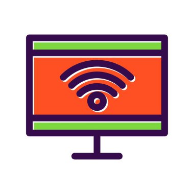 Akıllı TV Doldurulmuş Vektör Simgesi Tasarımı