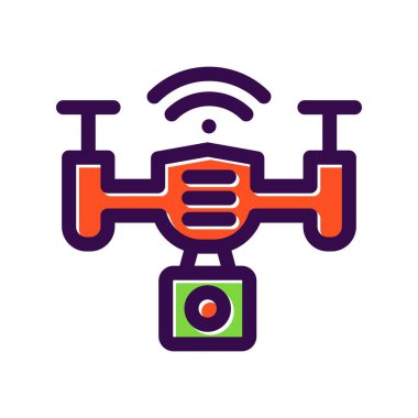 Drone Doldurulmuş Vektör Simgesi Tasarımı