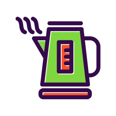 Çaydanlık Doldurulmuş Vektör Simgesi Tasarımı