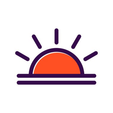 Sunset Doldurulmuş Vektör Simgesi Tasarımı