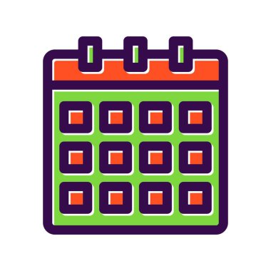 Takvim Doldurulmuş Vektör Simgesi Tasarımı