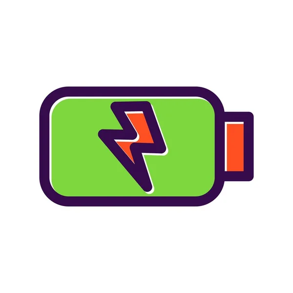 Battery Filled Vector Icon Design — Stock Vector