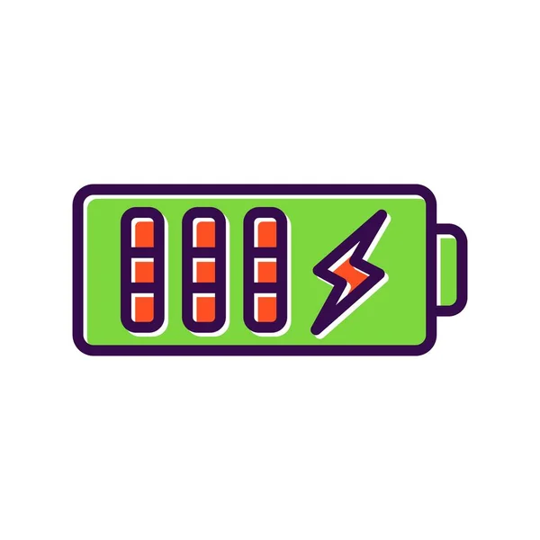Nível Carregamento Bateria Enchido Vector Icon Design — Vetor de Stock