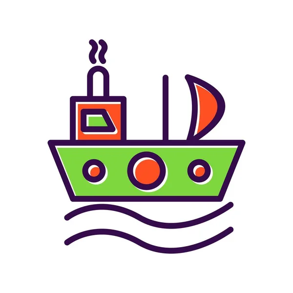 Ship Filled Vector Icon Design — Stock Vector