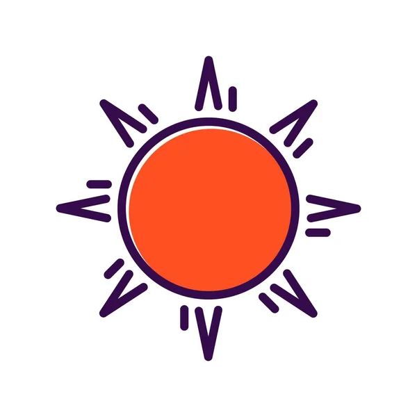 Diseño Icono Vector Lleno Sol — Vector de stock