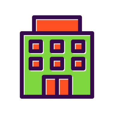 Hastane Doldurulmuş Vektör Simgesi Tasarımı