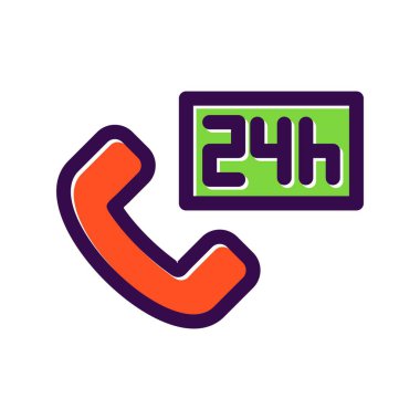 24 Saat Dolu Vektör Simgesi Tasarımı