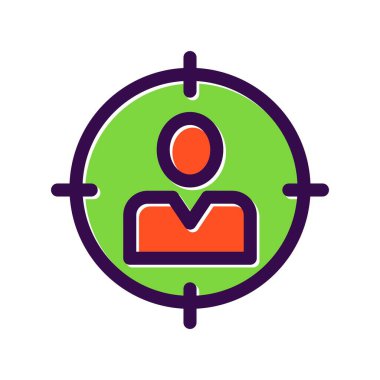 Hedef Doldurulmuş Vektör Simgesi Tasarımı