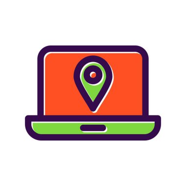 Konum Doldurulmuş Vektör Simgesi Tasarımı