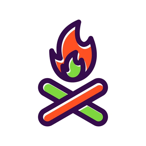 Bonfire Filled Vector Icon Design — Stock Vector