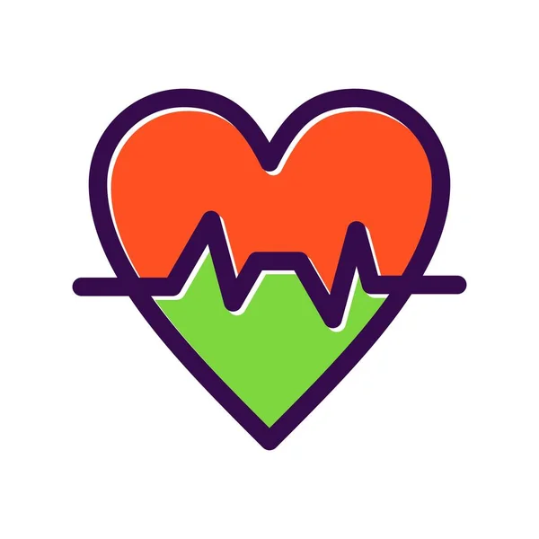 Conception Icône Vectorielle Remplie Cardiogramme — Image vectorielle