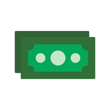 Dolarlar Düz Vektör Simgesi Tasarımı