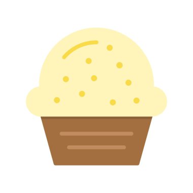 Cupcake Düz Vektör Simgesi Desig