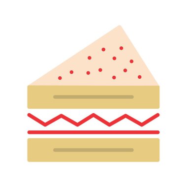 Sandviç Düz Vektör Simgesi Tasarımı