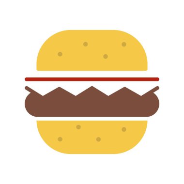 Burger Düz Vektör Simgesi Tasarımı