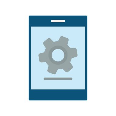 Mobil Düz Vektör Simgesi Tasarımı