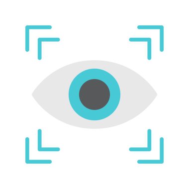 Göz Tarayıcı Düz Vektör Simgesi Tasarımı