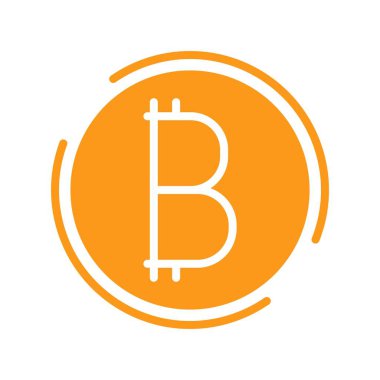 Bitcoin Düz Vektör Simgesi Tasarımı