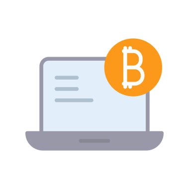 Laptop Düz Vektör Simgesi Tasarımı