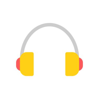 Kulaklık Düz Vektör Simgesi Tasarımı