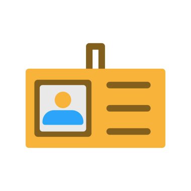 Kimlik Kartı Düz Vektör Simgesi Tasarımı