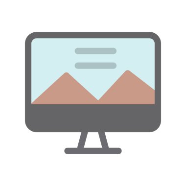 Bilgisayar Düz Vektör Simgesi Tasarımı