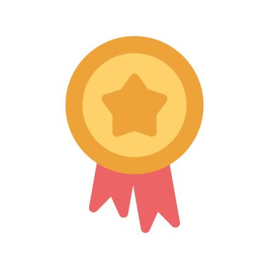 Rozet Düz Vektör Simgesi Tasarımı