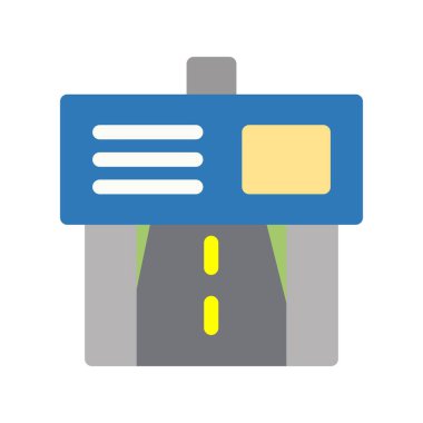  Yol Bayrağı Düz Vektör Simgesi Tasarımı