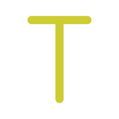 T Düz Vektör Simgesi Tasarımı