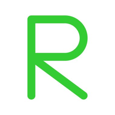 R Düz Vektör Simgesi Tasarımı