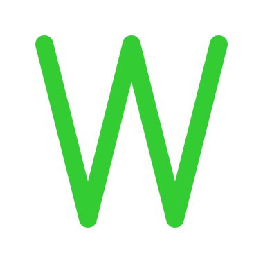 W Düz Vektör Simgesi Tasarımı