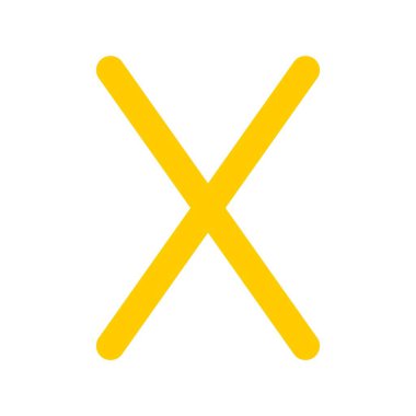 X Düz Vektör Simgesi Tasarımı